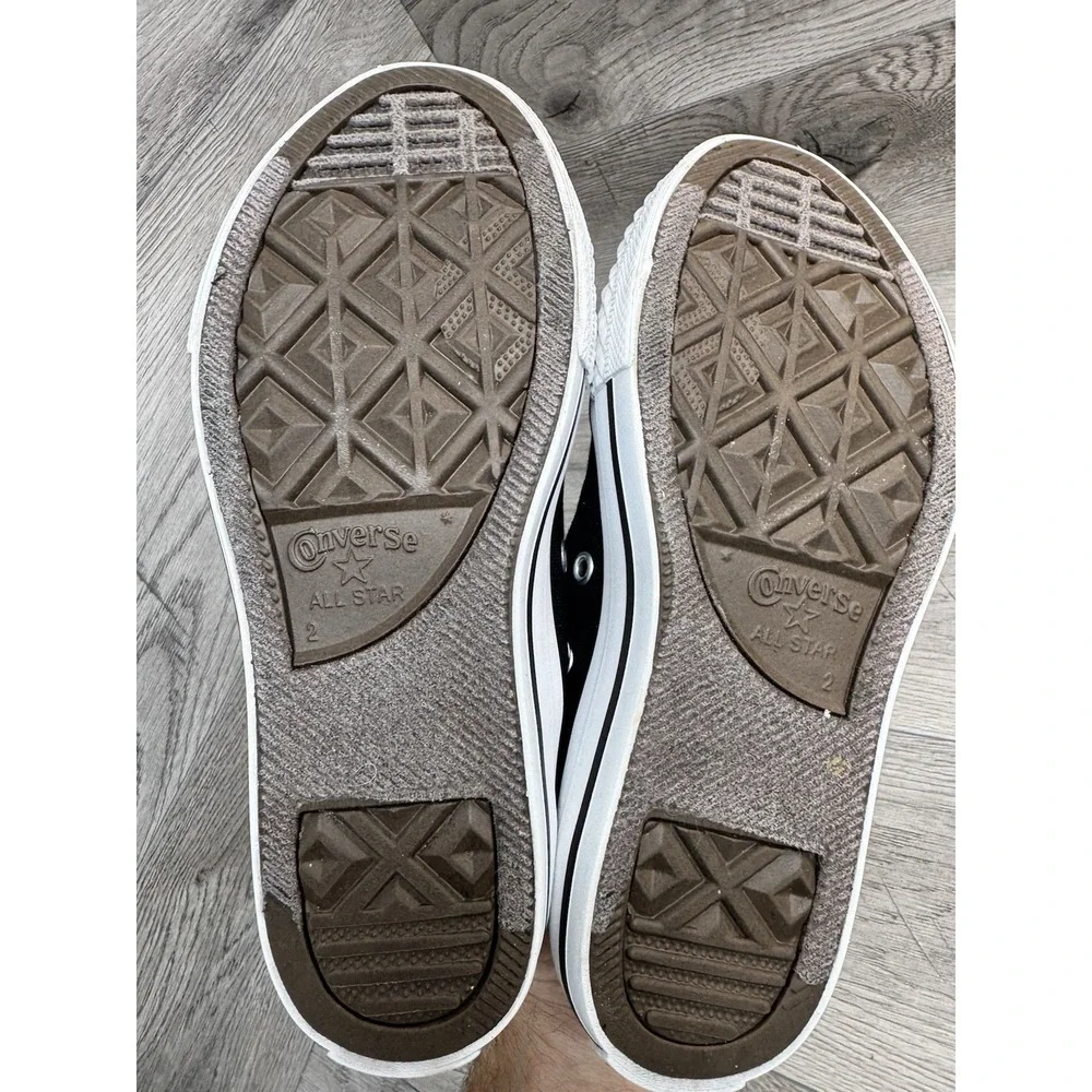 Converse All Star Youth 2 Low Top Shoes Black White Canvas Sneakers Shoes